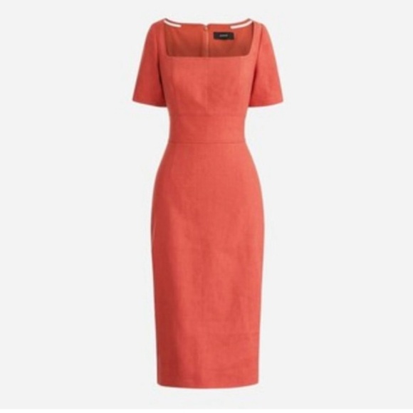 NWT!  J. Crew Square-Neck Sheath Dress in color Faded Spice - Picture 3 of 12
